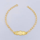 Pulso Bebé Espiga Placa pie Nuve Bordeada 1.2gr / 14.5cm / 2.7mm Oro Amarillo 18K