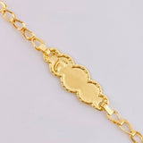 Pulso Bebé Espiga Placa pie Nuve Bordeada 1.2gr / 14.5cm / 2.7mm Oro Amarillo 18K