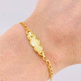 Pulso Bebé Espiga Placa pie Nuve Bordeada 1.2gr / 14.5cm / 2.7mm Oro Amarillo 18K