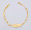 Pulso Bebé Espiga Placa Nube Lisa 1.2gr / 14.5cm / 2.7mm Oro Amarillo 18K ©