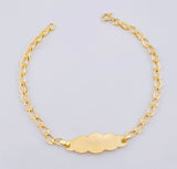 Pulso Bebé Espiga Placa Nube Lisa 1.2gr / 14.5cm / 2.7mm Oro Amarillo 18K ©