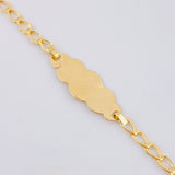 Pulso Bebé Espiga Placa Nube Lisa 1.2gr / 14.5cm / 2.7mm Oro Amarillo 18K ©