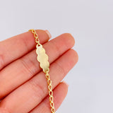 Pulso Bebé Espiga Placa Nube Lisa 1.25gr / 14.5cm / 2.7mm Oro Amarillo 18K