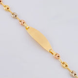 Pulso Bebé Gc Placa Ovalada Lisa 1.4gr / 14.5cm / 3.2mm Tres Oros 18K
