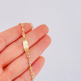 Pulso Bebé Gc Placa Ovalada Lisa 1.4gr / 14.5cm / 3.2mm Tres Oros 18K