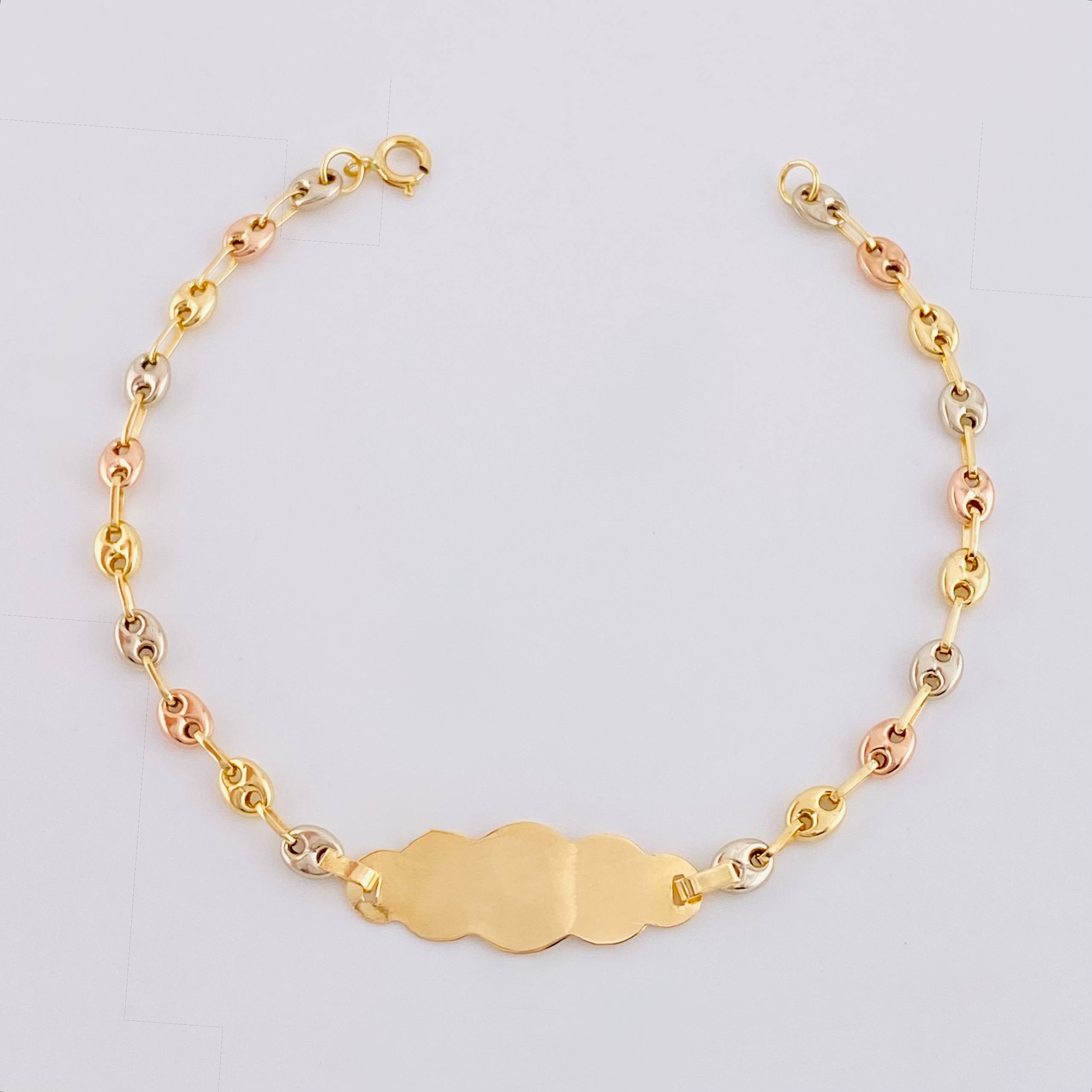 Pulso Bebé Gc Placa  Nube  Lisa   1.5gr / 14.5cm / 3.2mm Tres Oros 18K