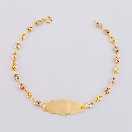 Pulso Bebé Gc Placa  Nube  Lisa   1.5gr / 14.5cm / 3.2mm Tres Oros 18K