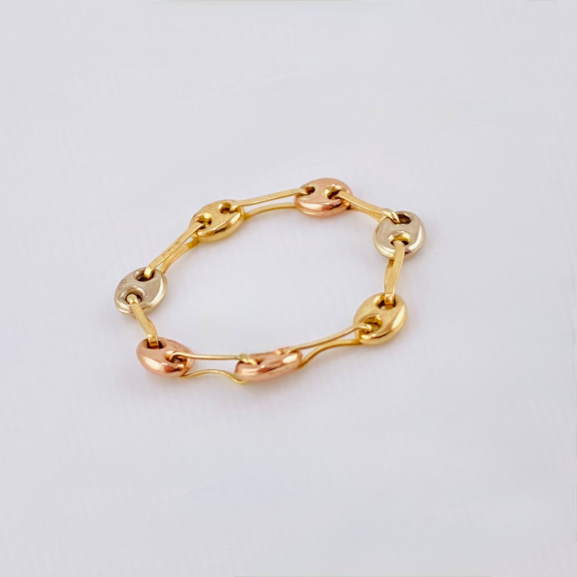 Anillo Gc 0.55gr / T6 / 3.35mm Tres Oros 18K (Oferta) *