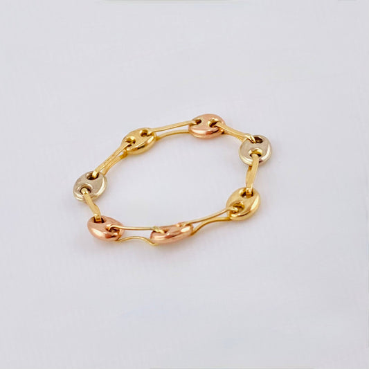 Anillo Gc 0.55gr / T6 / 3.35mm Tres Oros 18K (Oferta) *