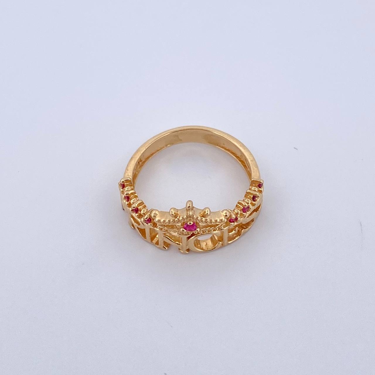Anillo PRINCESS 3.45gr / T5 / Circones Fucsias Oro Amarillo 18K *