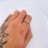 Anillo PRINCESS 3.45gr / T5 / Circones Fucsias Oro Amarillo 18K *