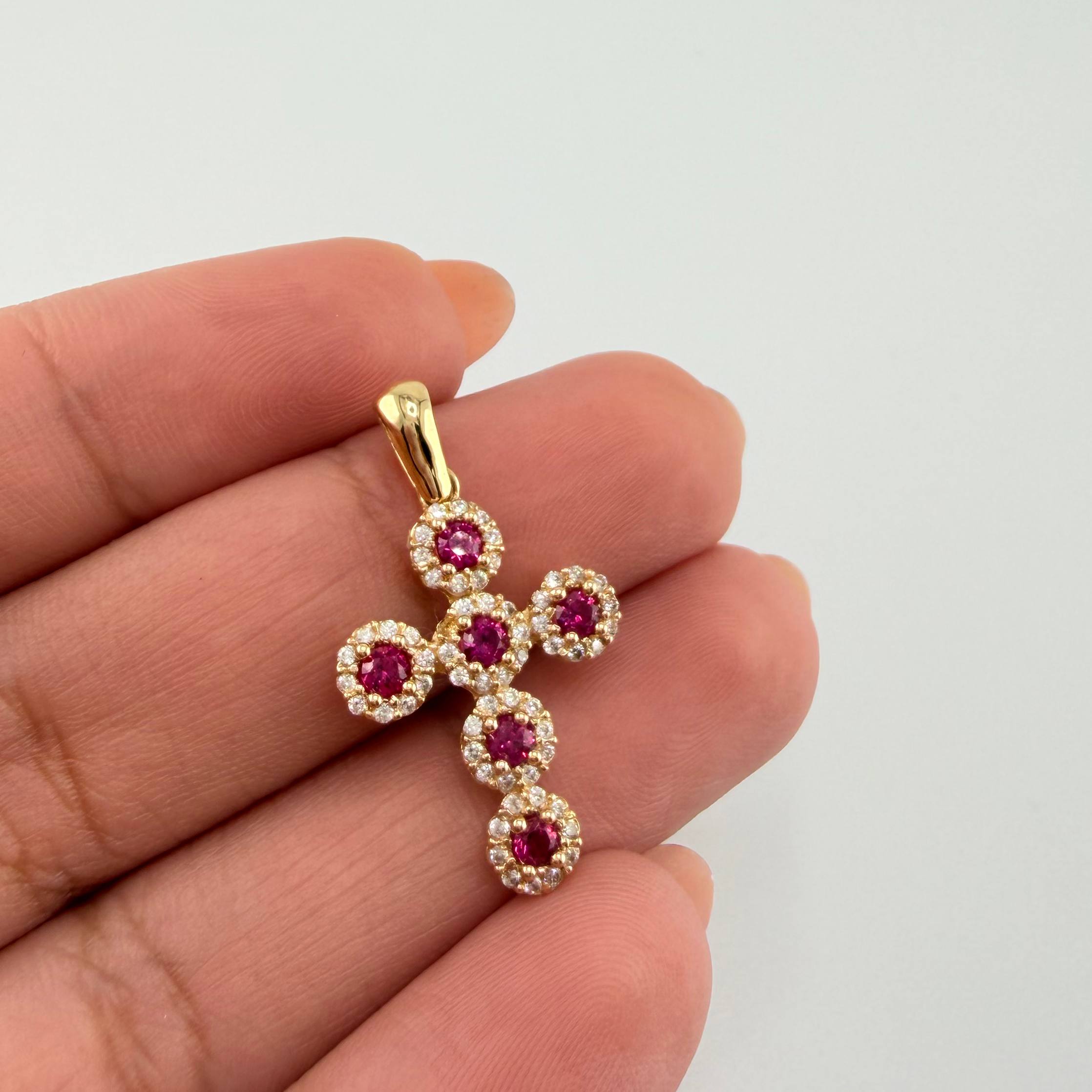 Dije Cruz Tupida 2.25gr / 2.8cm / Oro Amarillo 18K *