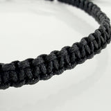 Pulsera Tejida Negra Morralla Cubica 3Mm 3Und Oro Amarillo 18K