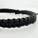 Pulsera Tejida Negra Morrallas 3Mm 3Und Oro Amarillo 18K