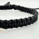 Pulsera Tejida Negra Morralla Cubica 3Mm 2Und Oro Amarillo 18K