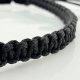 Pulsera Tejida Negra Morralla Cubica 2Mm 4Und Oro Amarillo 18K