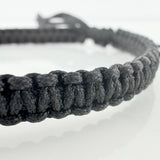 Pulsera Tejida Negra Virgen Guadalupe Tres Oros 18K