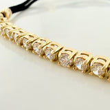 Pulsera Tejida Negra Tennis Oro Amarillo 18K