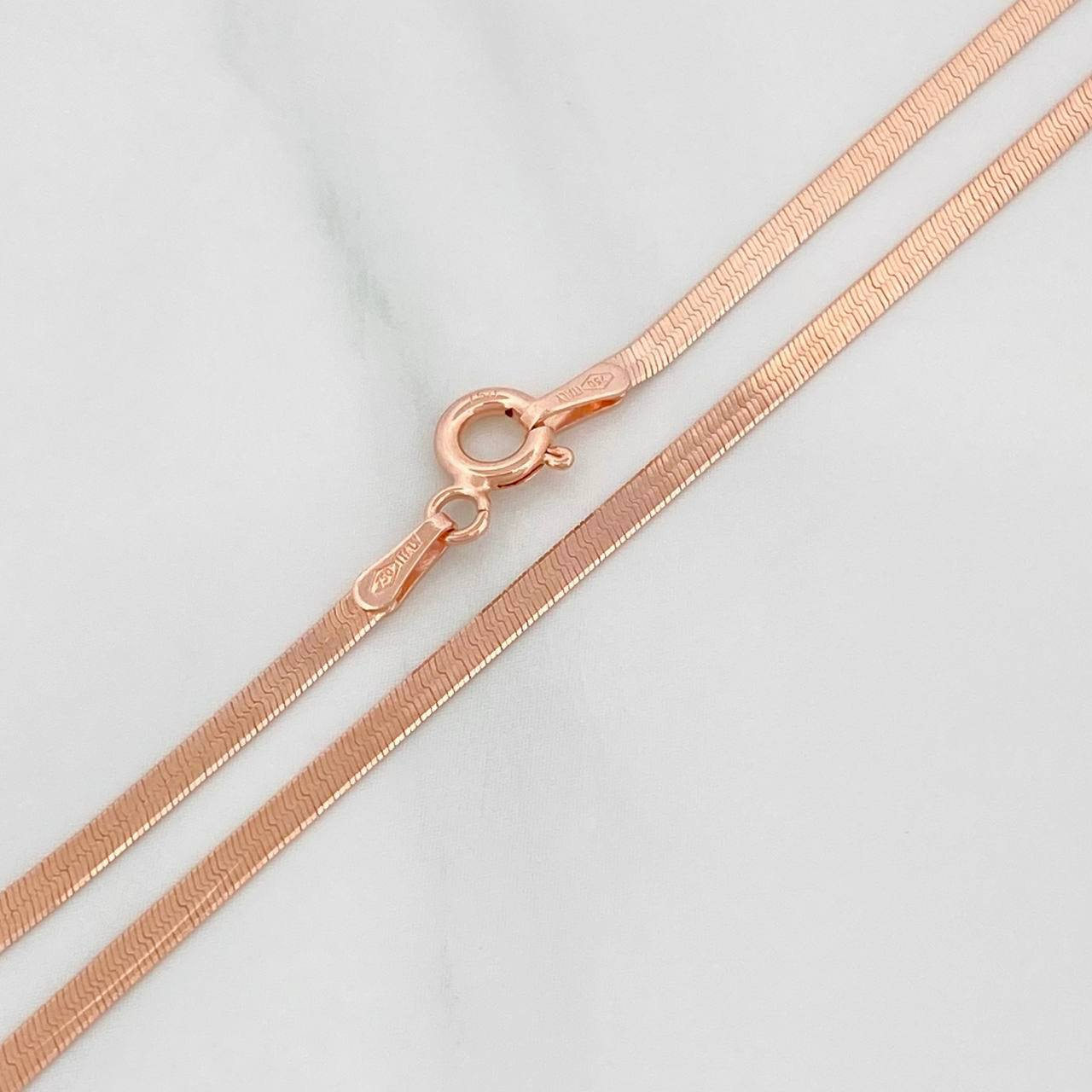 Cadena Espejo 3.15 g / 45.5 cm / 2 mm Oro Rosa 18K