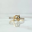 Anillo Fé 2.2gr / T6 1/2 / Circones Blancos Oro Amarillo 18K