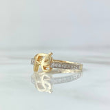 Anillo Fé 2.2gr / T6 1/2 / Circones Blancos Oro Amarillo 18K
