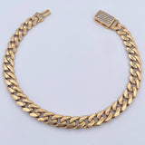 Pulso Cubano 12gr / 20.1cm / 6.6mm Broche Cajon Circones Blancos Oro Amarillo 18K $