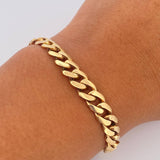 Pulso Cubano 12gr / 20.1cm / 6.6mm Broche Cajon Circones Blancos Oro Amarillo 18K $