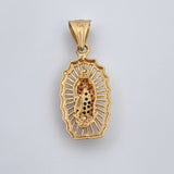 Dije Virgen de Guadalupe 3.05gr / 3.1cm / Circones Blancos Verdes Fucsias Oro Amarillo 18K $