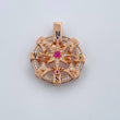 Dije Estrella Cardinal 12.05gr / 2.9cm / Circones De Colores Oro Rosa 18K $
