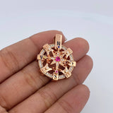 Dije Estrella Cardinal 12.05gr / 2.9cm / Circones De Colores Oro Rosa 18K $