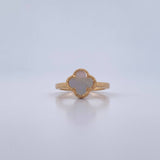 Anillo Trebol 3gr / T5 3/4 / Nacar Blanco Oro Amarillo Nac.Esp. 18K $