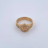 Anillo Corona RX 5.45gr / T10 1/2 / Circones Verdes Blancos Oro Amarillo 18K $