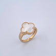Anillo Trebol 4.3gr / T7 1/4 / Nacar Blanco Oro Amarillo Nac.Esp. 18K $