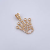 Dije Corona RX 3.55gr / 3.1cm / Circones Blancos Oro Amarillo 18K $