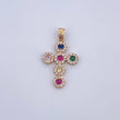 Dije Crus Tupida 2.55gr / 3cm / Circones Colores Oro Amarillo 18K $