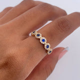 Dije Churumbela Tupido 2gr / T7 3/4 / Circones Azules Blancos Oro Amarillo 18K $