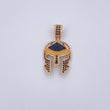 Dije Casco Gladiador 3.4gr / 3cm / Circones Negros Oro Amarillo 18K $