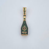 Dije Botella 4gr / 3.6cm / Circones Verdes Oro Amarillo 18K $