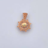 Dije Timon 2.7gr / 2.4cm / Circones Blancos Oro Amarillo 18K $