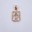 Dije Rectangular Corona RX 2.85gr / 2.9cm / Circones Blancos Dos Oros Blanco Rosa 18K $