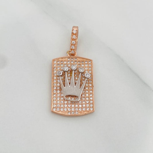 Dije Corona 3.95gr / 3cm / Dos Oros Amarillo Rosa 18K %