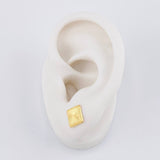 Topos Cuadrado Diamantado 0.95g / 8.1mm Oro Amarillo 18K