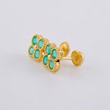Topos Trebol Esmeraldas 78 Pts 1.9 g / 7.3 mm Oro Amarillo 18K