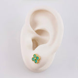 Topos Trebol Esmeraldas 78 Pts 1.9 g / 7.3 mm Oro Amarillo 18K