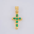 Dije Cruz Tronco Esmeraldas 80Pts 2 g / 3.3 cm Oro Amarillo 18K