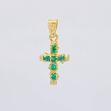 Dije Cruz Tronco Esmeraldas 80Pts 2 g / 3.3 cm Oro Amarillo 18K