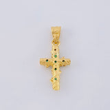 Dije Cruz Tronco Esmeraldas 80Pts 2 g / 3.3 cm Oro Amarillo 18K