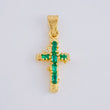 Dije Cruz Tronco Esmeraldas 40 Pts 1 g / 2.3 cm Oro Amarillo 18K