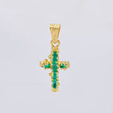 Dije Cruz Tronco Esmeraldas 40 Pts 1 g / 2.3 cm Oro Amarillo 18K
