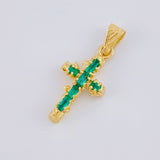 Dije Cruz Tronco Esmeraldas 40 Pts 1 g / 2.3 cm Oro Amarillo 18K